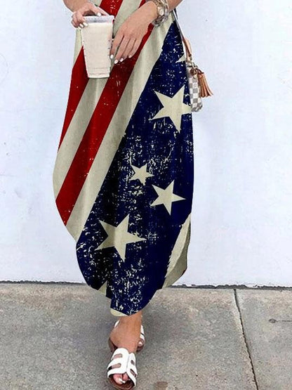 Halter Sling Irregular Slit Printed Dress - LuckyFash™