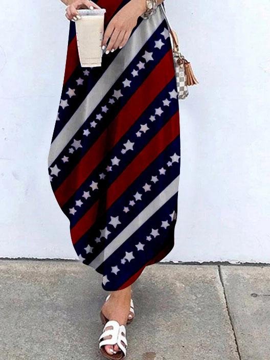 Halter Sling Irregular Slit Printed Dress - LuckyFash™