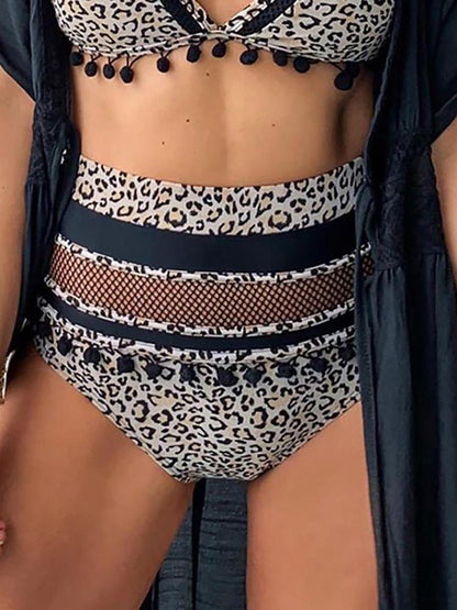 Halter Spaghetti Strap Cheetah Print Bikini - LuckyFash™