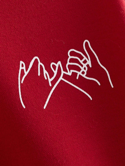 Hands Print Drop Shoulder Crop Sweatshirt - LuckyFash™