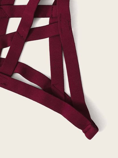 Harness Detail Appliques Underwire Lingerie Set - LuckyFash™