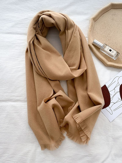 Women's Women's Shawls & Wraps Party Black Scarf Pure Color / Basic / Red / Fall / Winter / Imitation Cashmere - LuckyFash™