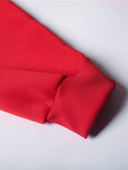 Heart And Gesture Print Thermal Lined Hoodie - LuckyFash™