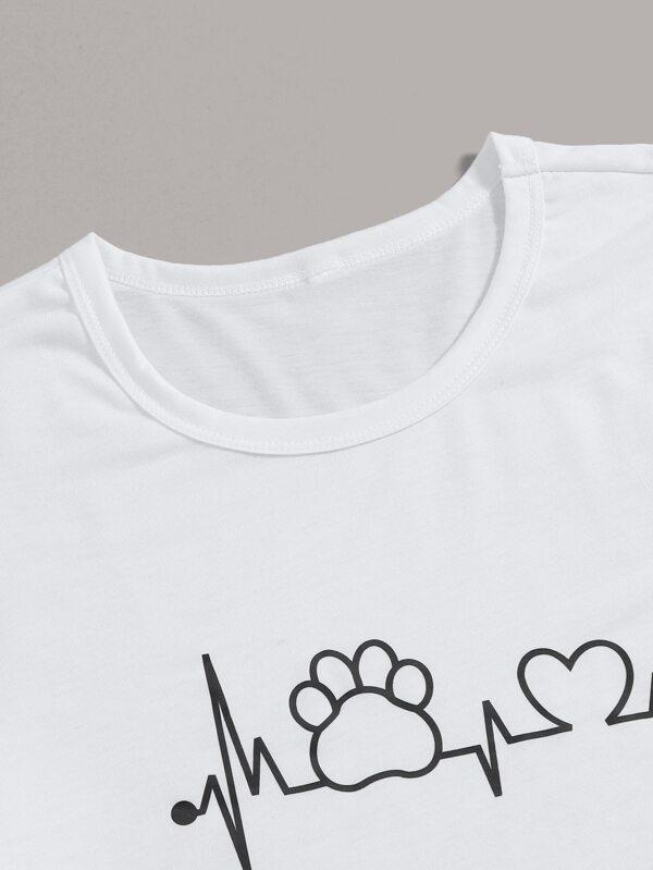 Heart And Letter Graphic Tee - LuckyFash™
