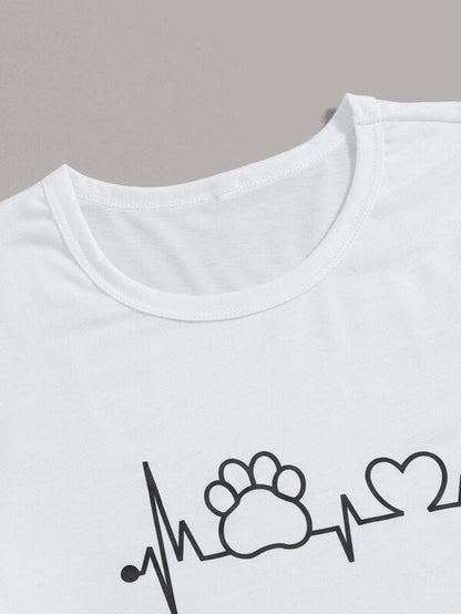 Heart And Letter Graphic Tee - LuckyFash™