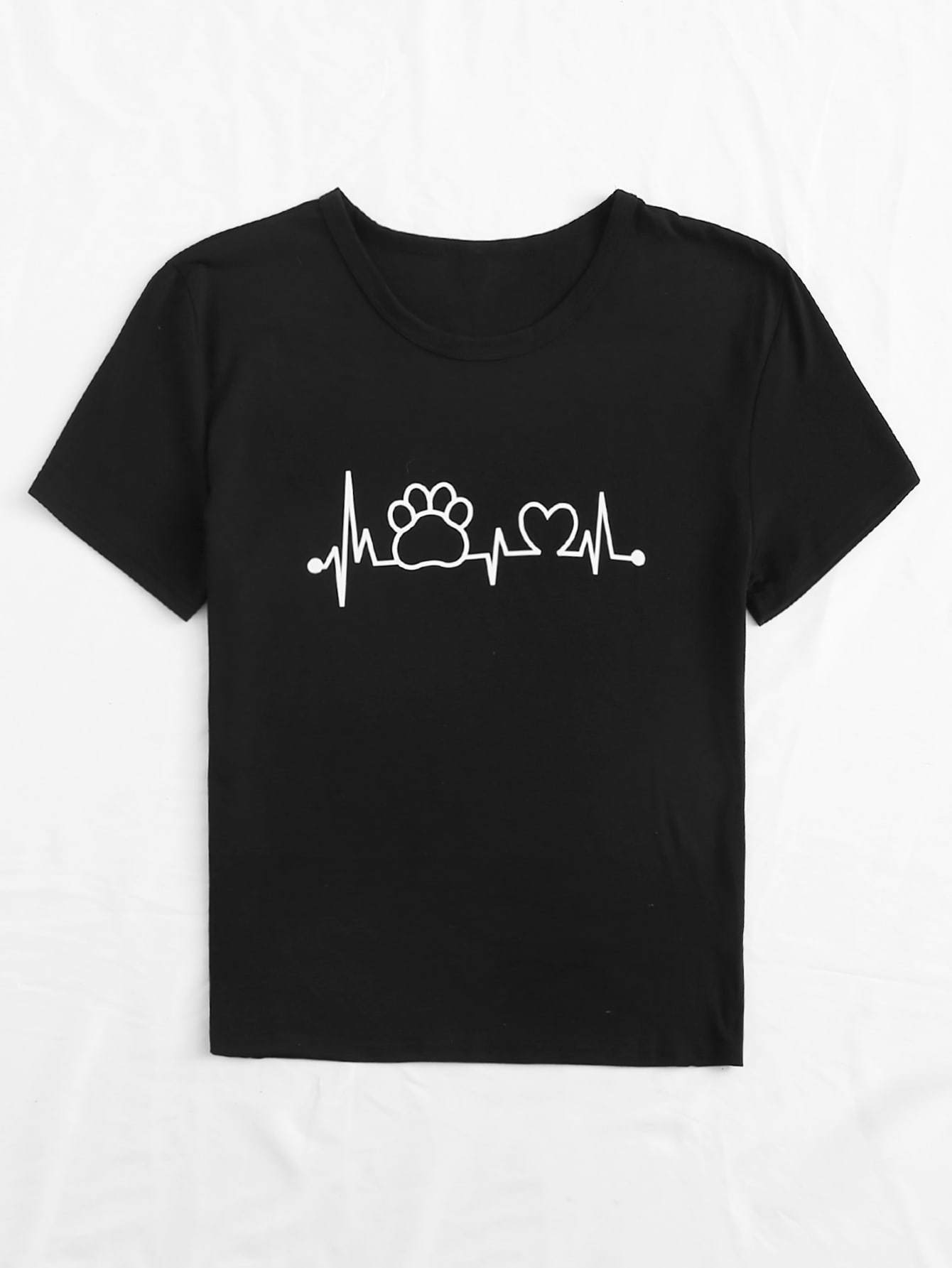 Heart And Letter Graphic Tee - LuckyFash™