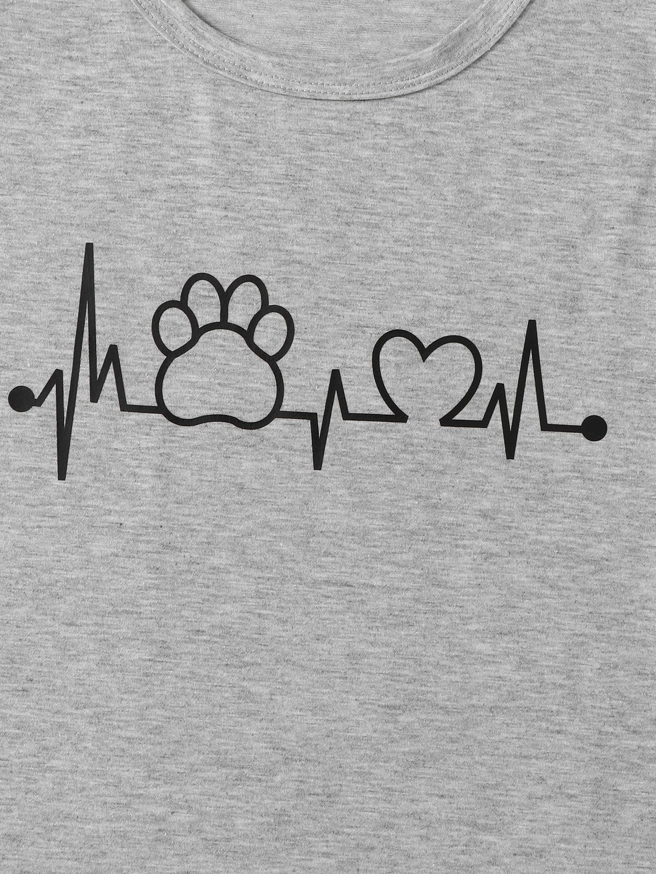 Heart And Letter Graphic Tee - LuckyFash™