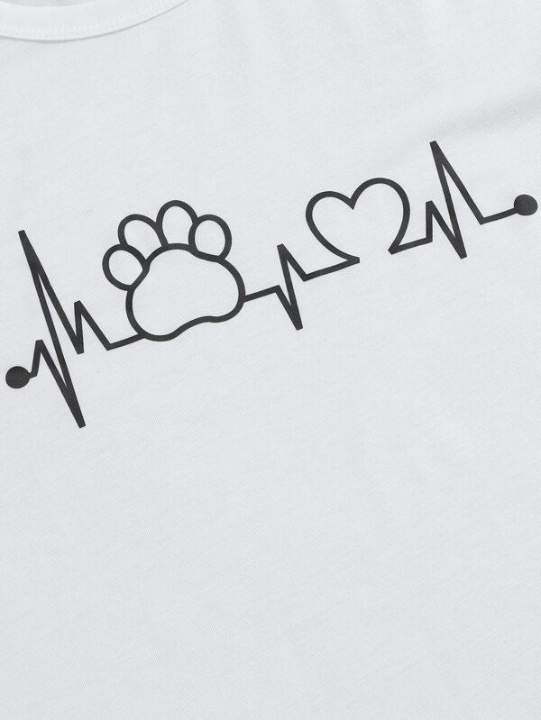 Heart And Letter Graphic Tee - LuckyFash™