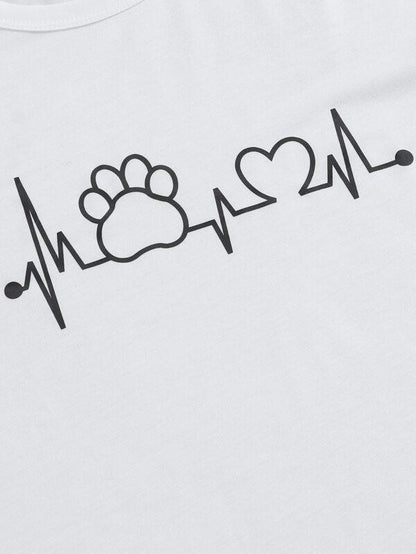 Heart And Letter Graphic Tee - LuckyFash™