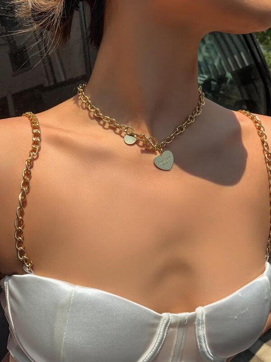 Heart Charm Chain Necklace - LuckyFash™