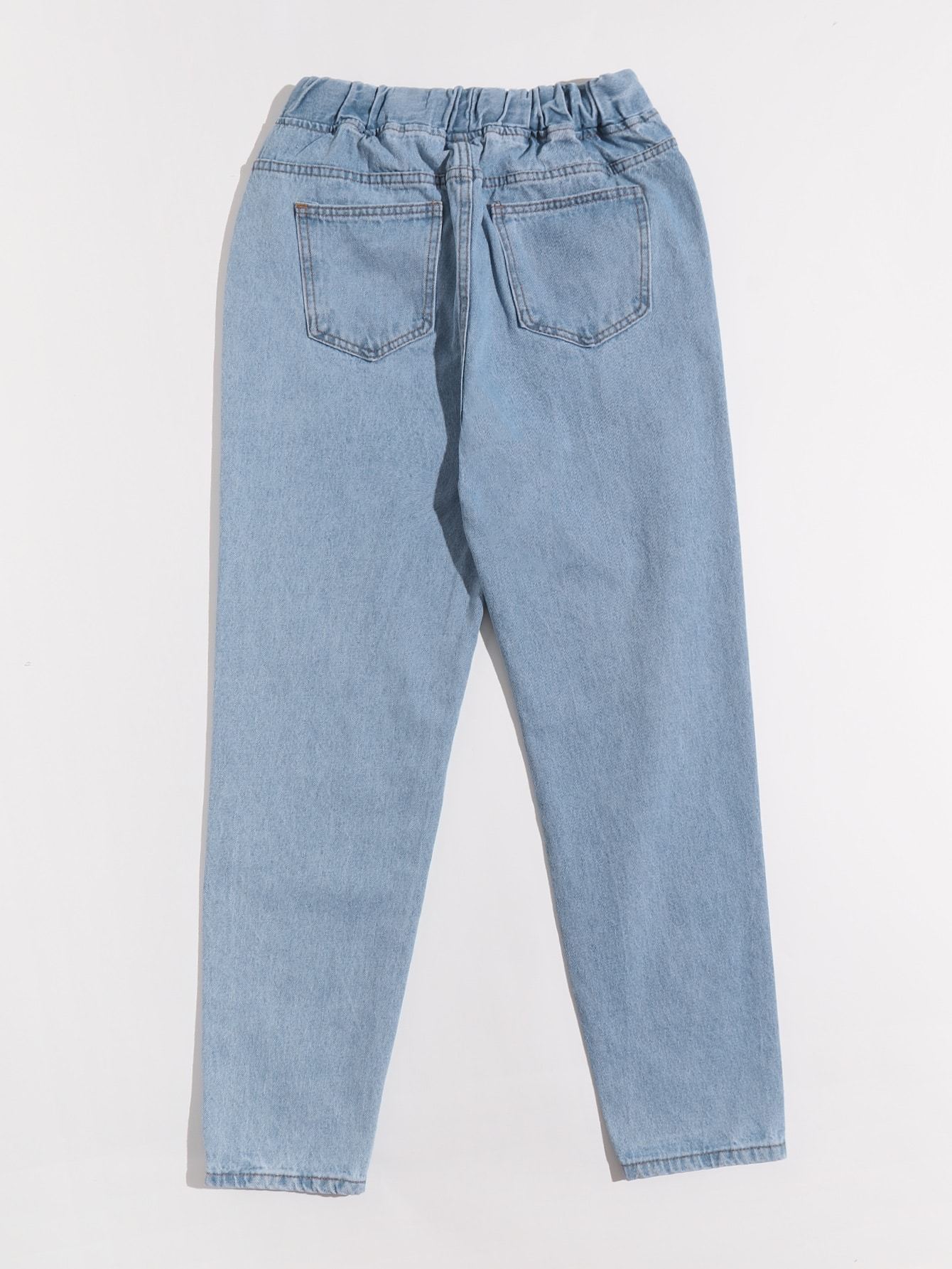 Heart Patched Drawstring Jeans - LuckyFash™