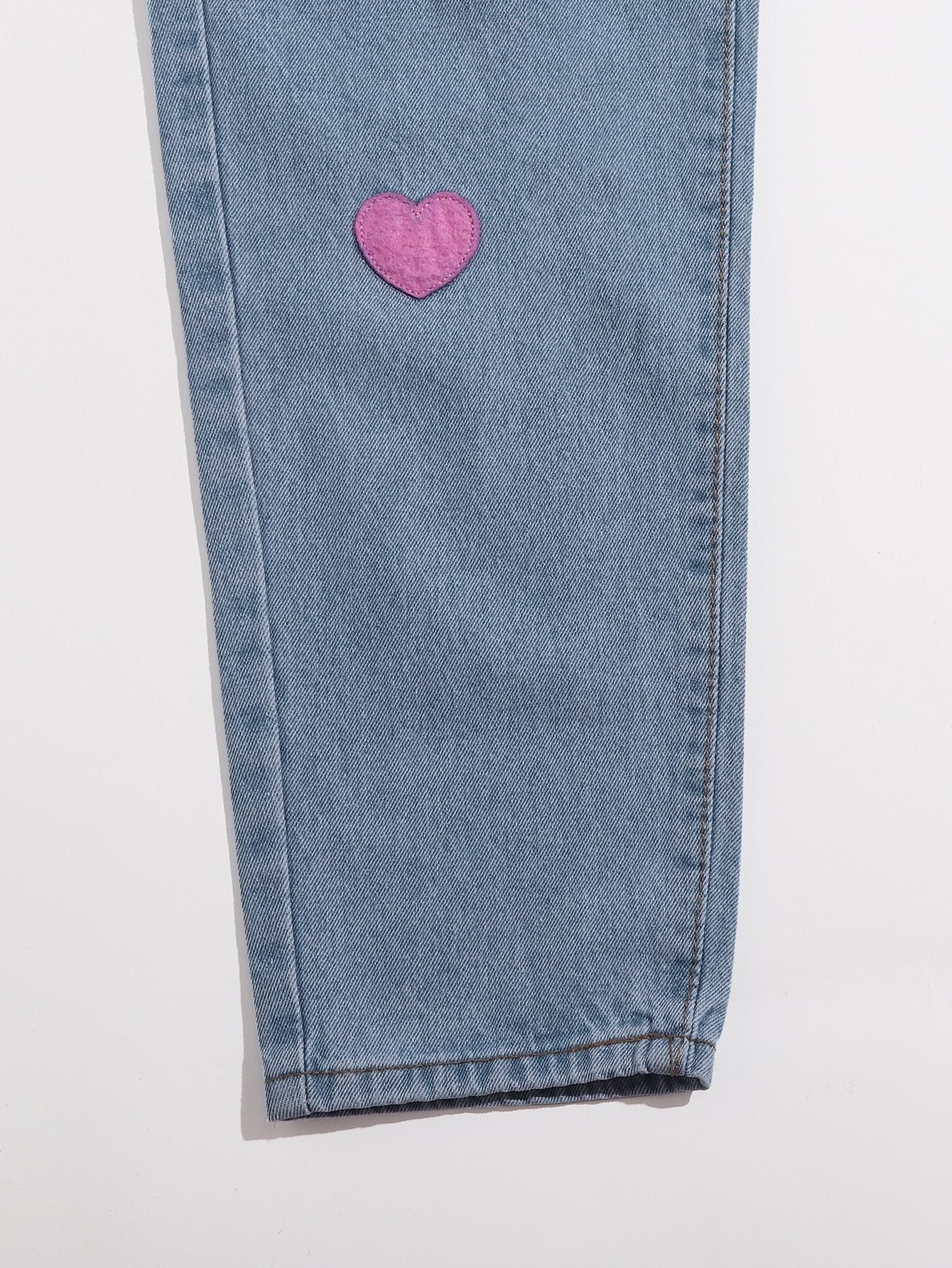 Heart Patched Drawstring Jeans - LuckyFash™