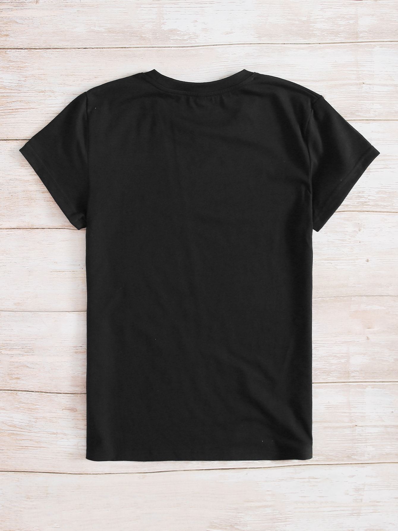 Heart Print Crew Neck Tee - LuckyFash™