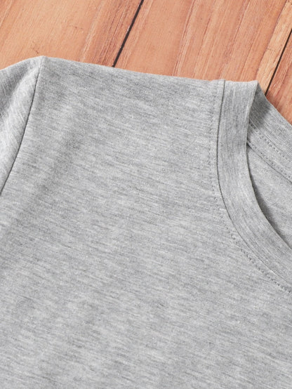 Heart Print Crew Neck Tee - LuckyFash™