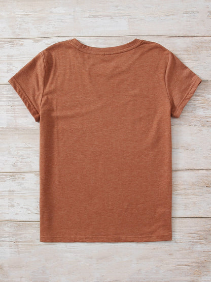 Heart Print Crew Neck Tee - LuckyFash™