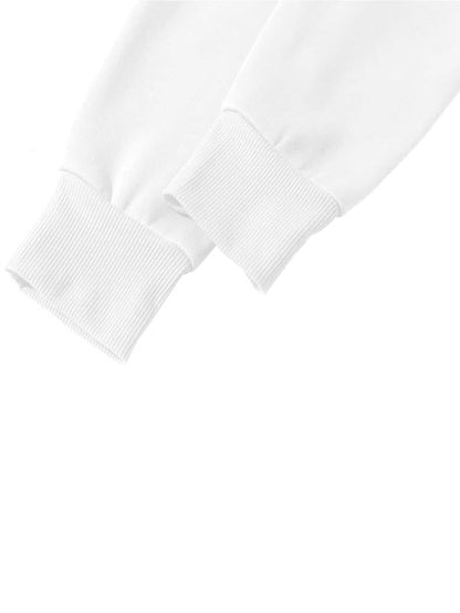 Heart Print Drop Shoulder Hoodie - LuckyFash™