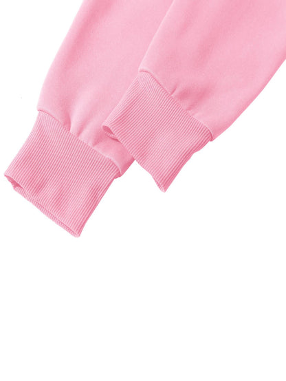 Heart Print Drop Shoulder Hoodie - LuckyFash™