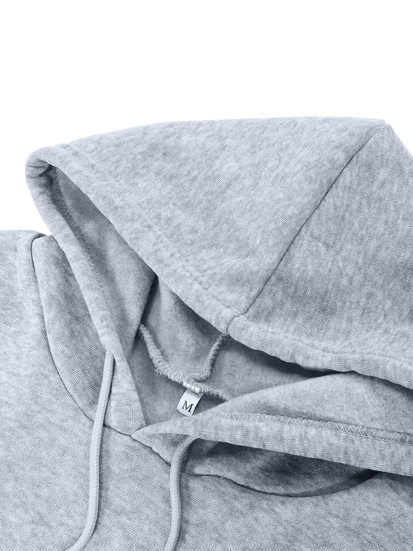 Heart Print Drop Shoulder Hoodie - LuckyFash™