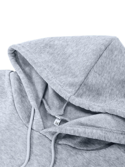 Heart Print Drop Shoulder Hoodie - LuckyFash™