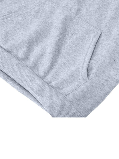 Heart Print Drop Shoulder Hoodie - LuckyFash™