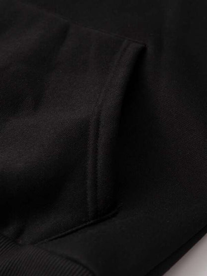 Heart Print Kangaroo Pocket Thermal Hoodie - LuckyFash™