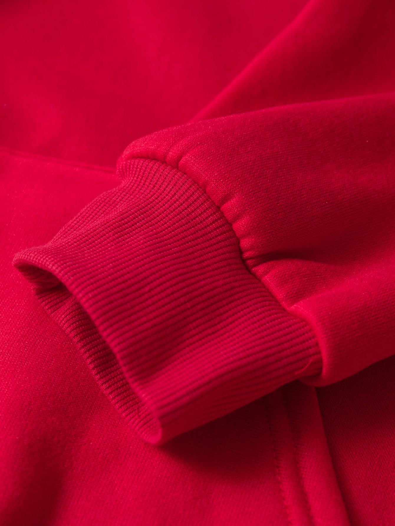 Heart Print Kangaroo Pocket Thermal Hoodie - LuckyFash™