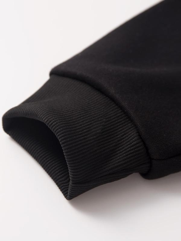 Heart Print Kangaroo Pocket Thermal Hoodie - LuckyFash™