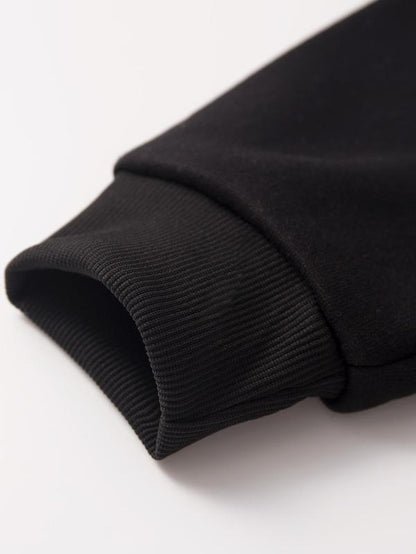 Heart Print Kangaroo Pocket Thermal Hoodie - LuckyFash™