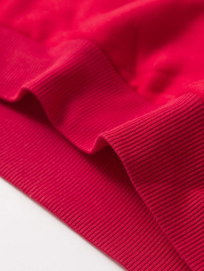 Heart Print Kangaroo Pocket Thermal Hoodie - LuckyFash™