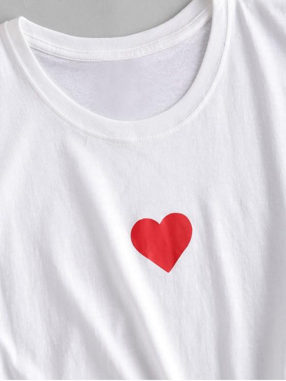 Heart Print Short Sleeve T-shirt - LuckyFash™