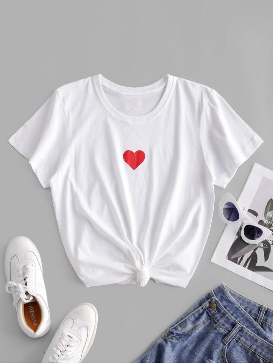 Heart Print Short Sleeve T-shirt - LuckyFash™