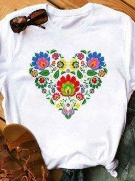 Heart Print Tee - LuckyFash™