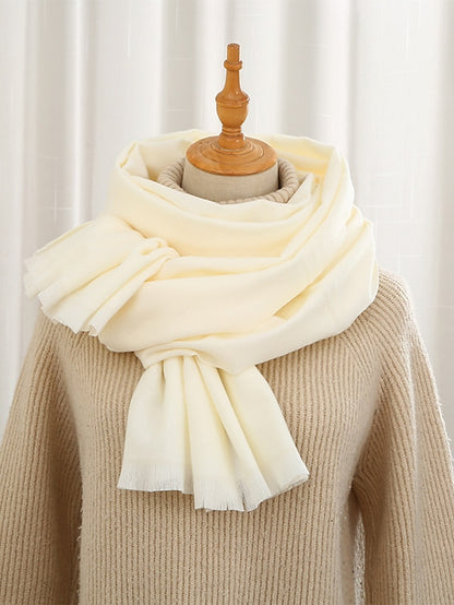 Women's Women's Shawls & Wraps Party Black Scarf Pure Color / Basic / Red / Fall / Winter / Imitation Cashmere - LuckyFash™