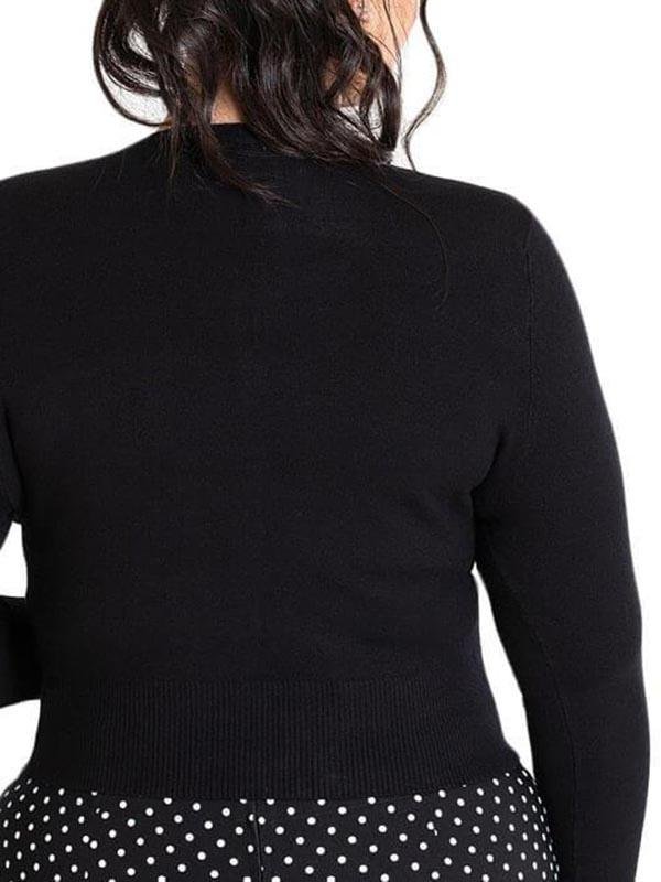 Hell Bunny Paloma Cropped Cardigan - Black - LuckyFash™