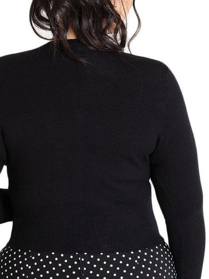 Hell Bunny Paloma Cropped Cardigan - Black - LuckyFash™