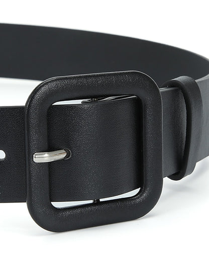 Women's Unisex PU Buckle Belt PU Leather Prong Buckle Plain Classic Casual Party Work Violet Black Pink Brown - LuckyFash™