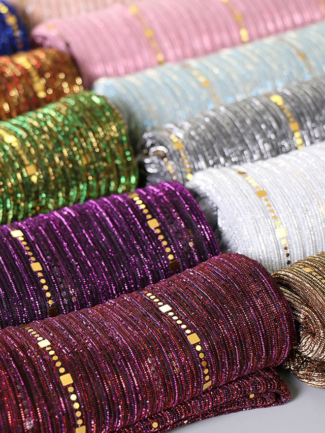 Plain Color Slide silk crumpled silver silk Hijab Headband Female Islamic Head Cover Wrap for Women Muslim Hijabs Hair Scarves - LuckyFash™