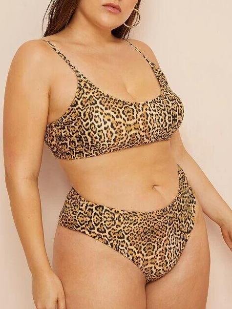 High-cut Two-piece Leopard Print Bikini Swimsuit - LuckyFash™