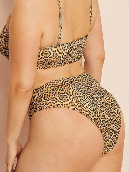 High-cut Two-piece Leopard Print Bikini Swimsuit - LuckyFash™