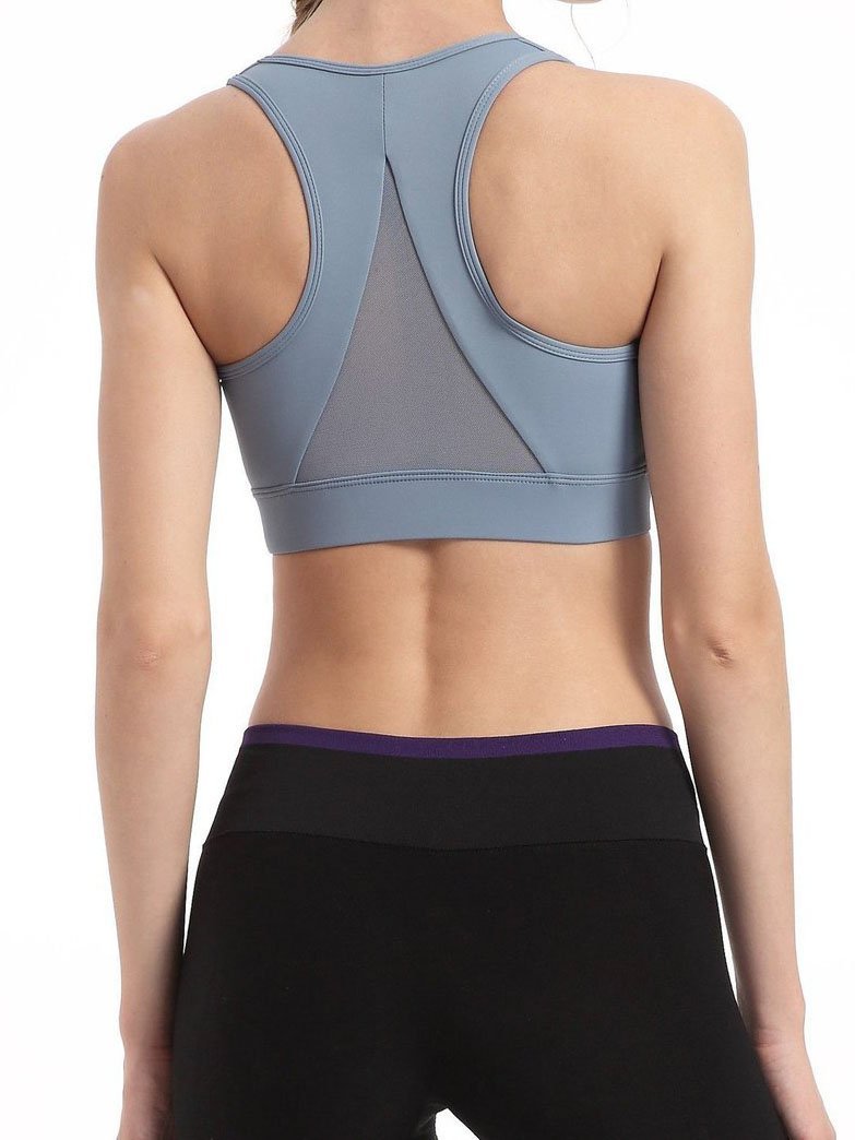High Impact Workout Sports Full Cup Support Bra Top Vest with Front-Zipper Wirefree - LuckyFash™