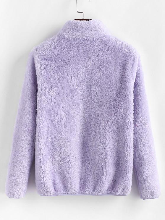 High Neck Zip Up Fluffy Coat - LuckyFash™