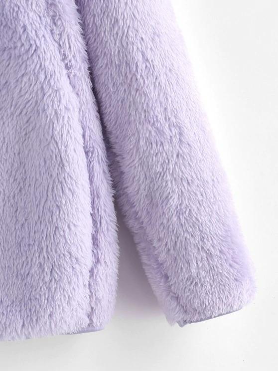 High Neck Zip Up Fluffy Coat - LuckyFash™