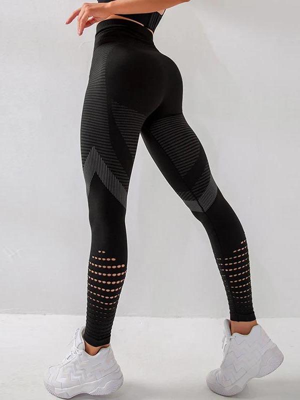 High Waist Hollow Out Butt Lifting Stretch Leggings - LuckyFash™