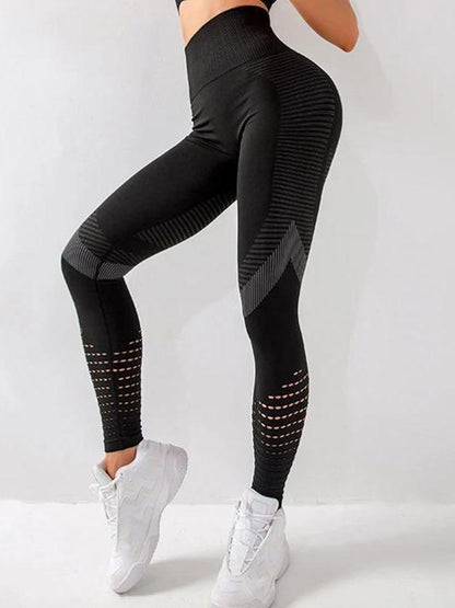 High Waist Hollow Out Butt Lifting Stretch Leggings - LuckyFash™