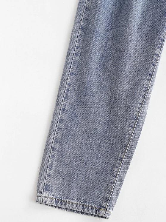 High Waist Pockets Tapered Jeans - LuckyFash™