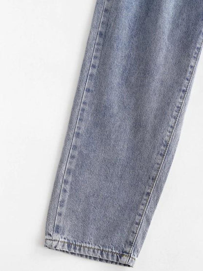 High Waist Pockets Tapered Jeans - LuckyFash™