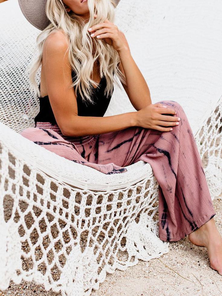 High-waist Printed Wide-leg Pants - LuckyFash™