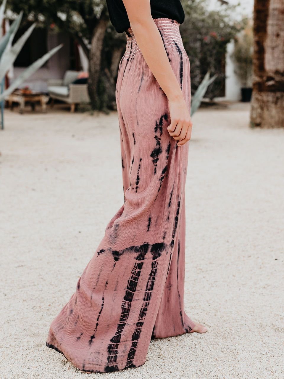 High-waist Printed Wide-leg Pants - LuckyFash™