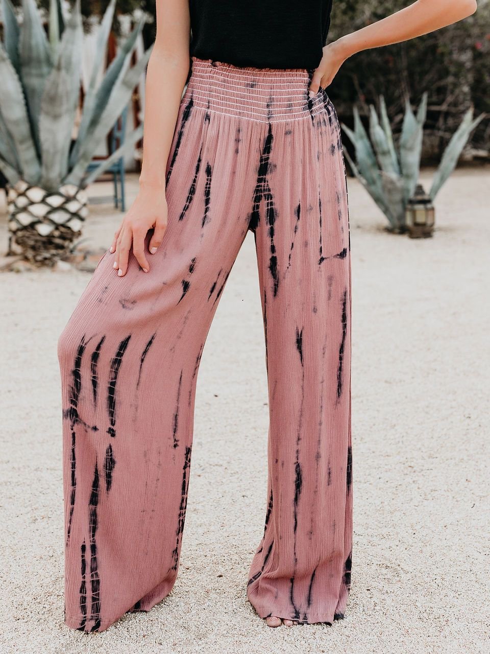 High-waist Printed Wide-leg Pants - LuckyFash™