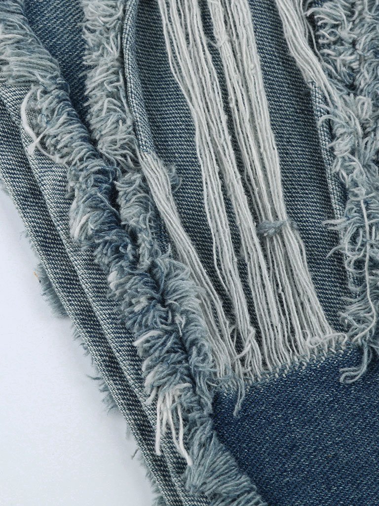 High Waist Ripped Washed Denim Shorts - LuckyFash™